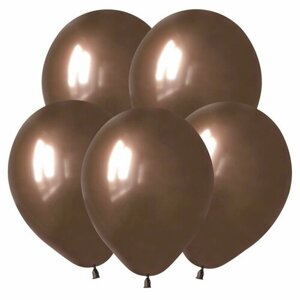 Набор воздушных шаров Шоколад, Хром, Зеркальный / Mirror Chocolate 12 дюймов (30 см), 50 штук, Веселуха