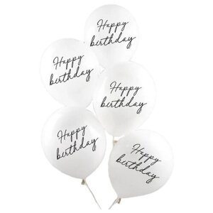 Набор воздушных шаров Страна Карнавалия Happy birthday, белый, 50 шт.