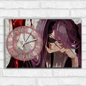 Настенные бесшумные часы ОСБ со смещенным циферблатом аниме блич (bleach, ичиго, рукия, орихиме) - 2064