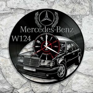 Настенные часы из виниловой пластинки с изображением Mercedes W124
