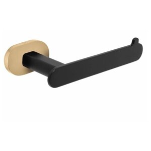 Настенный держатель туалетной бумаги 166,2 мм. (открытый), цвет черный матовый/золото, RAV-SLEZAK