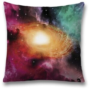 Наволочка декоративная на молнии, чехол на подушку JoyArty "Далекая галактика" 45х45 см