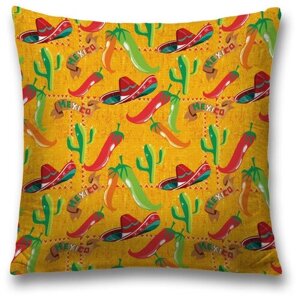 Наволочка декоративная на молнии, чехол на подушку JoyArty "Мексиканский перчик" 45х45 см