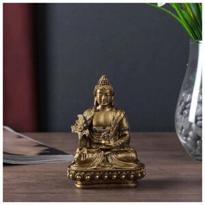 Нэцке полистоун бронза "Будда на лотосе" 12х8х6,5 см 496068