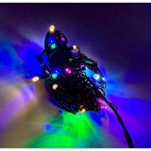 Новогодняя гирлянда на электропитании 15 м (300 лампочек) разноцветный свет GIR15R