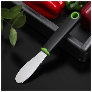 Нож для масла Lime, 20х3 см, цвет чёрно-зелёный 1 шт.