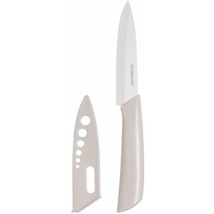 Нож для нарезки, 15 см, с чехлом, керамика/пластик, молочный, Regular