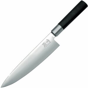 Нож поварской из высокоуглеродистой нержавеющей стали, 20 см, композитная рукоять, черный, серия Wasabi Black, Kai, KAI-6720C