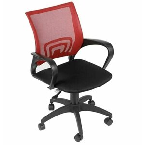 Офисное кресло компьютерное Tenko ткань, сетка, красный, офисное на колесах мягкое с подлокотниками, для дома