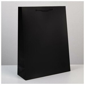 Пакет подарочный ламинированный, упаковка, «Чёрный», L 28 х 38 х 9 см
