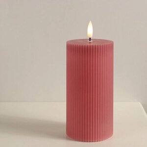Peha Светодиодная свеча с имитацией пламени Грацио 15 см темно-розовая, батарейка MB-41146