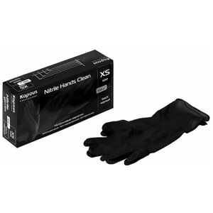 Перчатки Kapous Professional Nitrile Hands Clean Black, XS