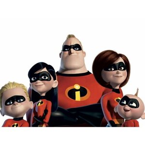 Плакат, постер на холсте The Incredibles/Суперсемейка/комиксы/мультфильмы. Размер 60 х 84 см