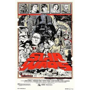 Плакат, постер на холсте Звездные войны: Эпизод 4-Новая надежда (Star Wars, 1977г). Размер 21 х 30 см