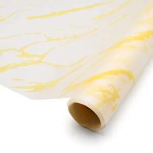 ПМР0034 Пленка матовая с рисунком 'Мрамор' 50мкр, цвет желтый, 60см*9,14м (5%