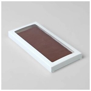 Подарочная коробка под плитку шоколада, белая с окном, 17,1 х 8 х 1,4 см (5 шт.)