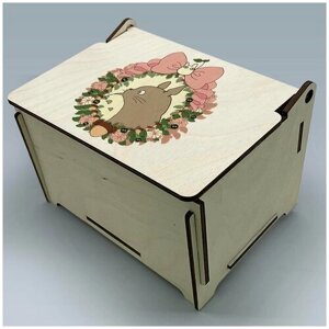 Подарочная коробка шкатулка с крышкой на петлях УФ рисунок размер 16,5x12,5 см аниме Миядзаки - 56