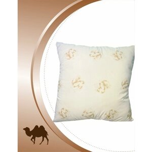 Подушка Бархан 70х70 с верблюжьей шерстью в тике. ДОМ текстиля