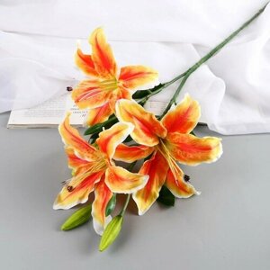 Poetry in flowers Цветы искусственные "Лилия галант" d-13 см 66 см, оранжево-жёлтый