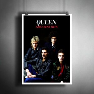 Постер плакат для интерьера "Музыка: Британская рок-группа Queen (Куин). Фредди Меркьюри"Декор дома, офиса, комнаты A3 (297 x 420 мм)