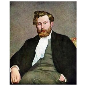 Репродукция на холсте Портрет Альфреда Сисли (Portrait of Alfred Sisley) Ренуар Пьер 40см. x 50см.