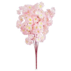 Сакура искусственная весенняя ветка с шелковыми цветами, 50 см. Цвет: Светло-розовый