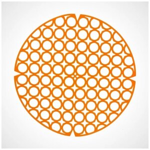Сетка AllaMo для раковины, решётка круглая, оранжевая 28x28 см