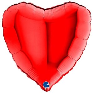 Шар (18'46 см) Сердце, Красный, 1 шт.
