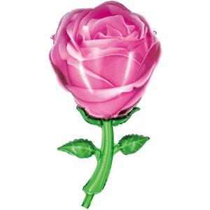 Шар (32'81 см) Цветок, Роза, Розовый, 1 шт.