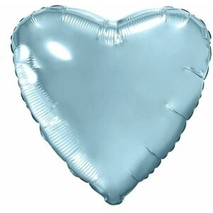 Шар фольгированный 19, сердце, цвет нежно-голубой, 5 шт.