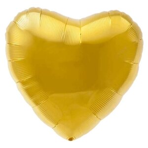 Шар фольгированный 30", сердце, цвет золотой