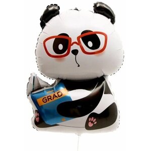 Шар фольгированный 35" Панда в очках .