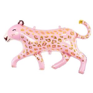 Шар фольгированный 41"Леопард» Pink, фигура