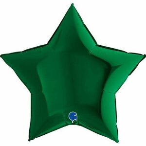Шар фольгированный 9"Звезда тёмно-зелёная", мини-фигура, 5 шт.