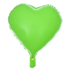 Шар полимерный 18"Сердце неон", цвет зеленый, 5 шт.