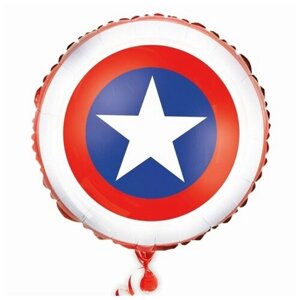 Шар воздушный "Щит Капитана Америки", 16 дюйм, фольгированный, Мстители