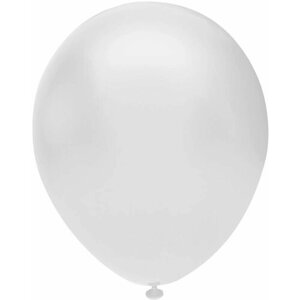 Шарики воздушные (12'30 см) Белый (901), металлик, 50 шт. набор шаров на праздник