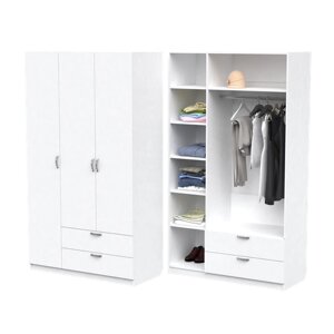Шкаф Риксан 13 для одежды, 210х120х52, 6 полок, 3 двери, 2 ящика, ЛДСП, металл