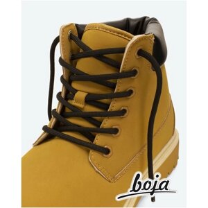 Шнурки для обуви BOJA (LUX), круглые, черные, 150 см, для кроссовок; ботинок; кед; бутсов