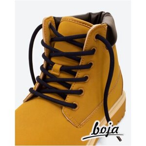 Шнурки для обуви BOJA (LUX), круглые, темно-синие, 120 см, для кроссовок; ботинок; кед; бутсов