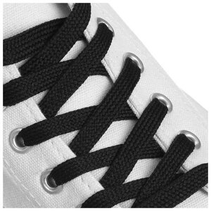 Шнурки для обуви, пара, плоские, 9 мм, 120 см, цвет черный. В упаковке шт: 1