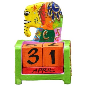 Сима-ленд вечный календарь "Слоник" 2630505, разноцветный