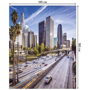 Скатерть прямоугольная JoyArty "Большой Лос-Анджелес" из сатена, 180x145 см
