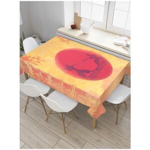Скатерть прямоугольная JoyArty на кухонный стол "Бой на закате" из оксфорда, 180x145 см