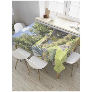 Скатерть прямоугольная JoyArty на кухонный стол "Декоративный парк" из оксфорда, 120x145 см