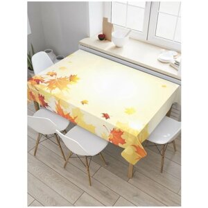 Скатерть прямоугольная JoyArty на кухонный стол "Кленовый листопад" из оксфорда, 120x145 см