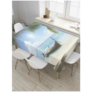 Скатерть прямоугольная JoyArty на кухонный стол "Морская лодка" из оксфорда, 180x145 см