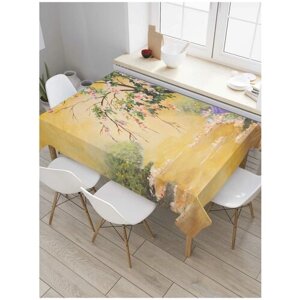 Скатерть прямоугольная JoyArty на кухонный стол "Рисунок художника" из оксфорда, 180x145 см