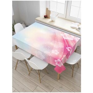 Скатерть прямоугольная JoyArty на кухонный стол "Шлейф цветов" из оксфорда, 120x145 см