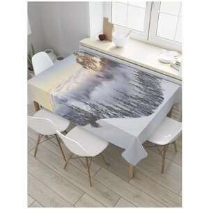 Скатерть прямоугольная JoyArty на кухонный стол "Вершина в лучах солнца" из оксфорда, 180x145 см